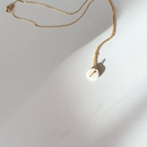 Collier DISCRET ras du cou en porcelaine blanche
